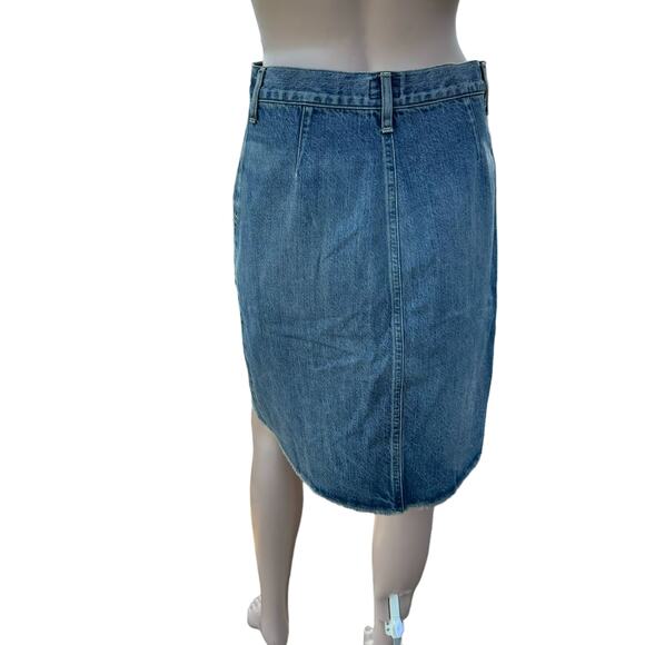 New Citizens Of Humanity Front Button Knee Length Denim Jean Skirt Green Point - Picture 4 of 12